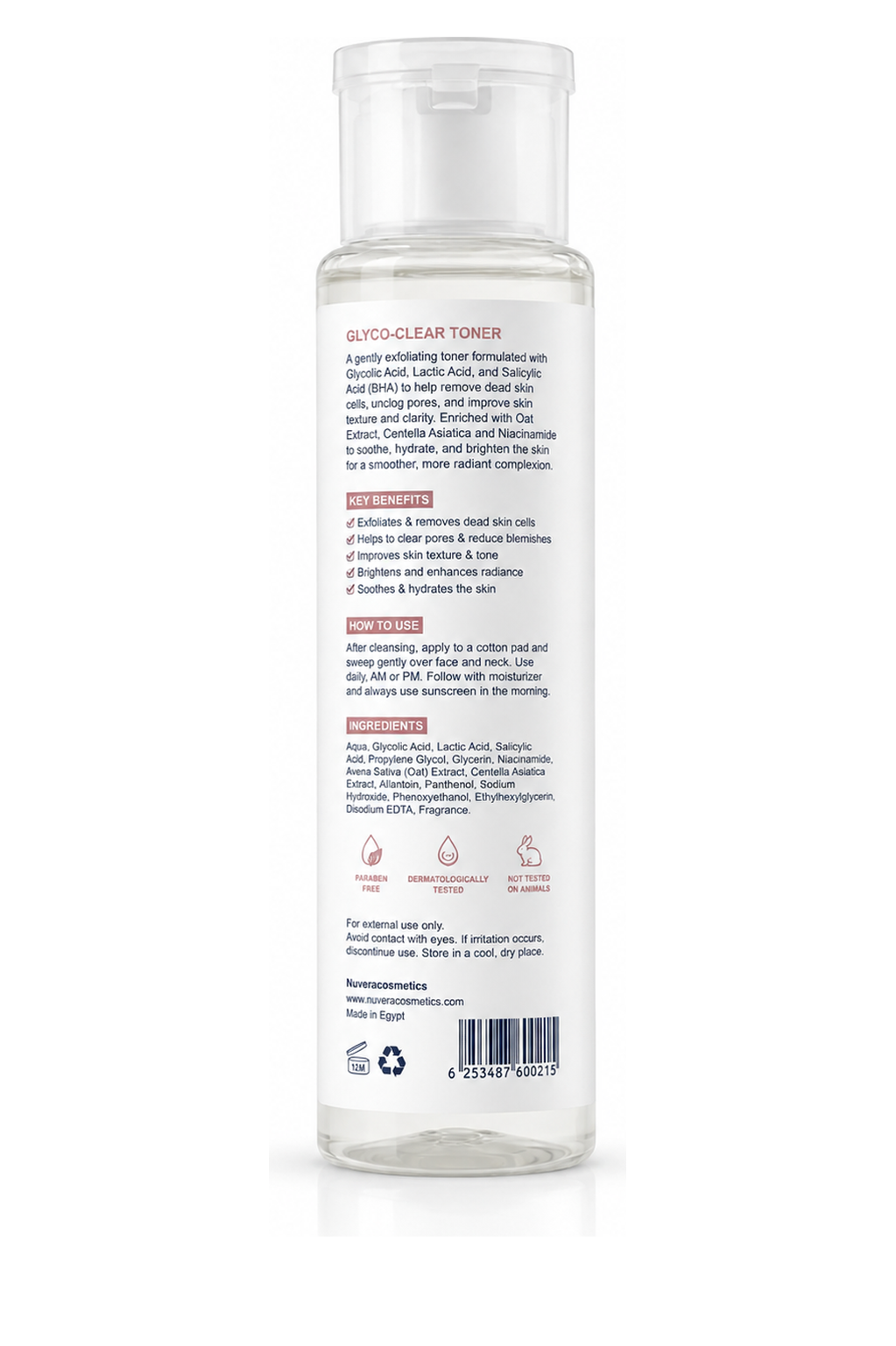 Nuvera cosmetics glyco-clear toner 200ml