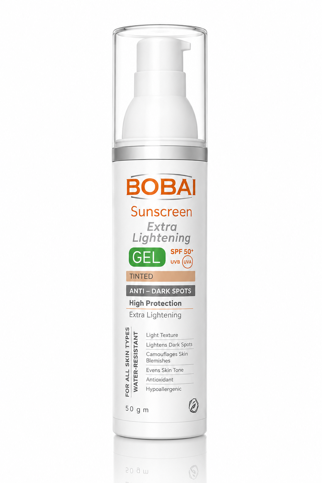 بونباي جل واقي الشمس ومفتح للبشرة بعامل حماية 50، 50 جم، SPF50