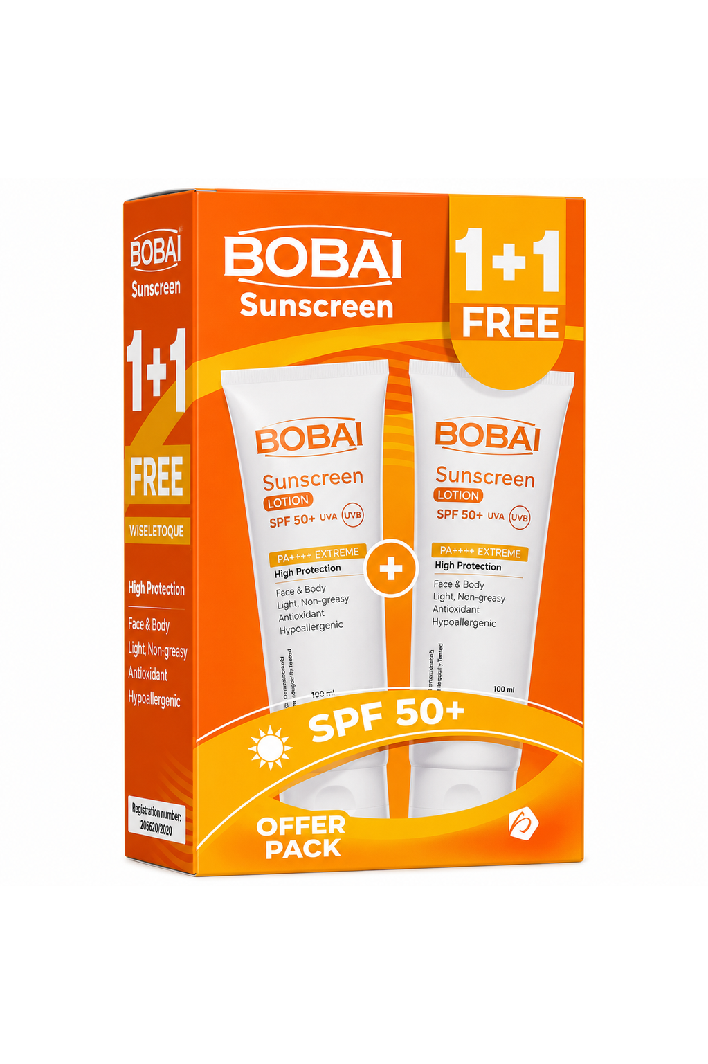 BOBAI Sunscreen Lotion (SPF50+) 120ml (1+1 offer)
