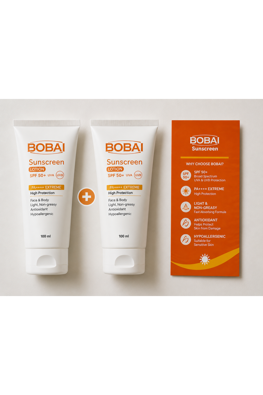 BOBAI Sunscreen Lotion (SPF50+) 120ml (1+1 offer)