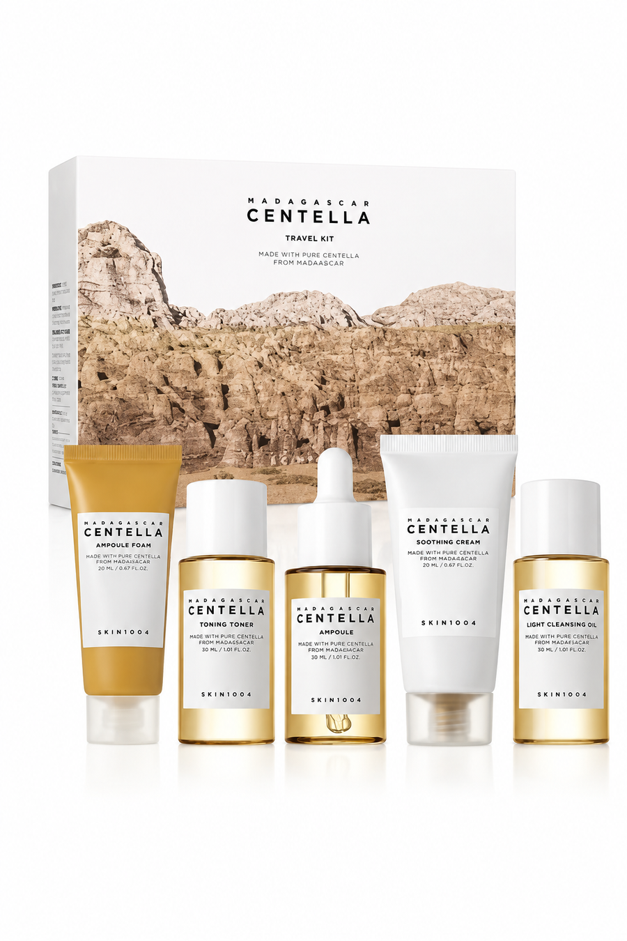 مجموعة أدوات السفر مادغاسكار للبشرة Centella من 5 قطع