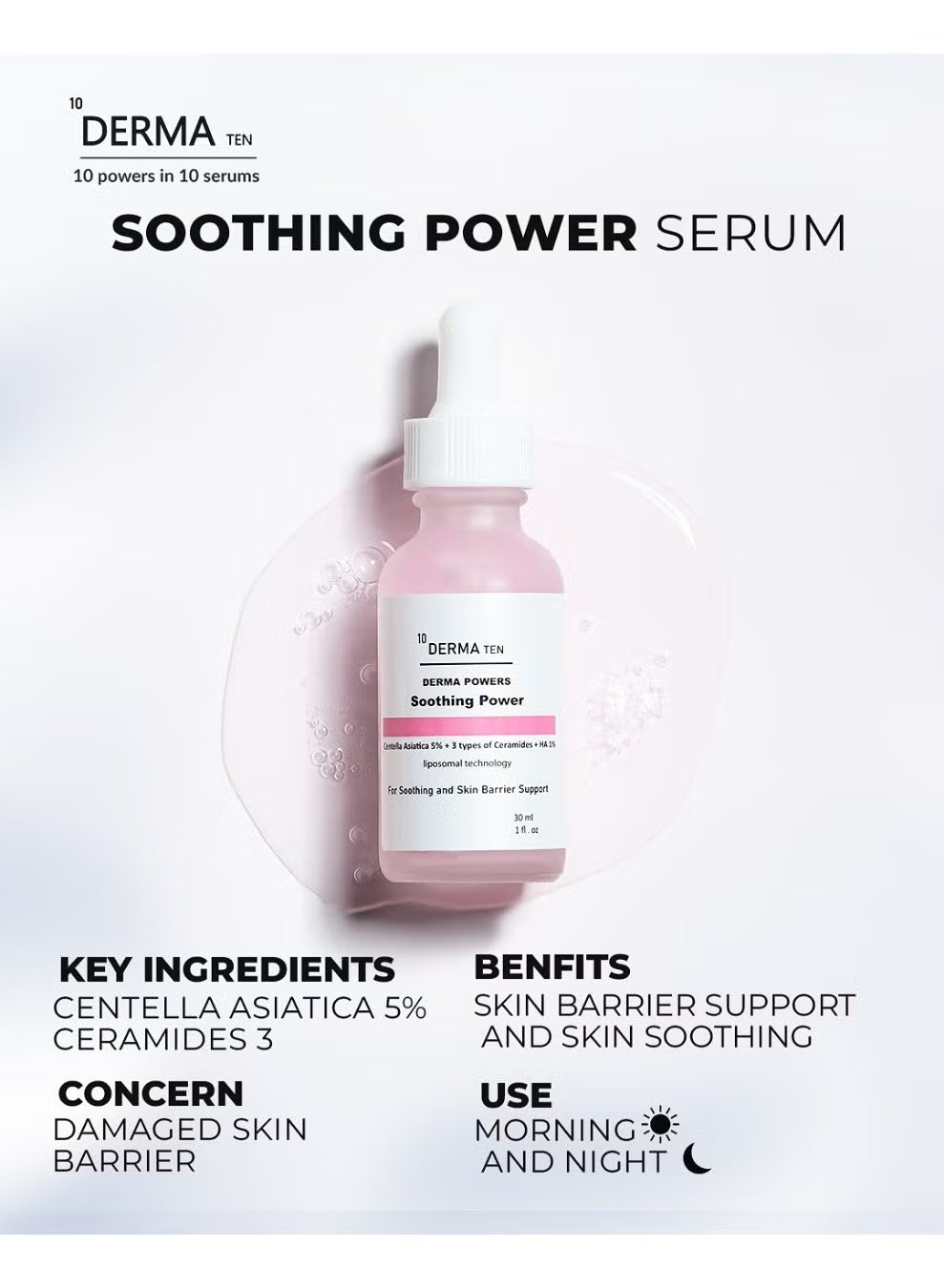Derma Ten Soothing Power Serum Centella 30ml