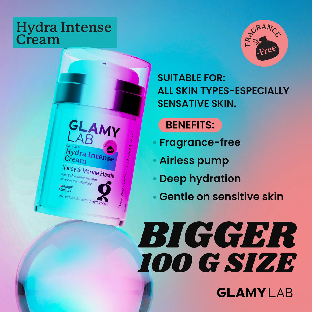 Glamy Lab Hydra Intense Cream Fragrance-Free 100ml