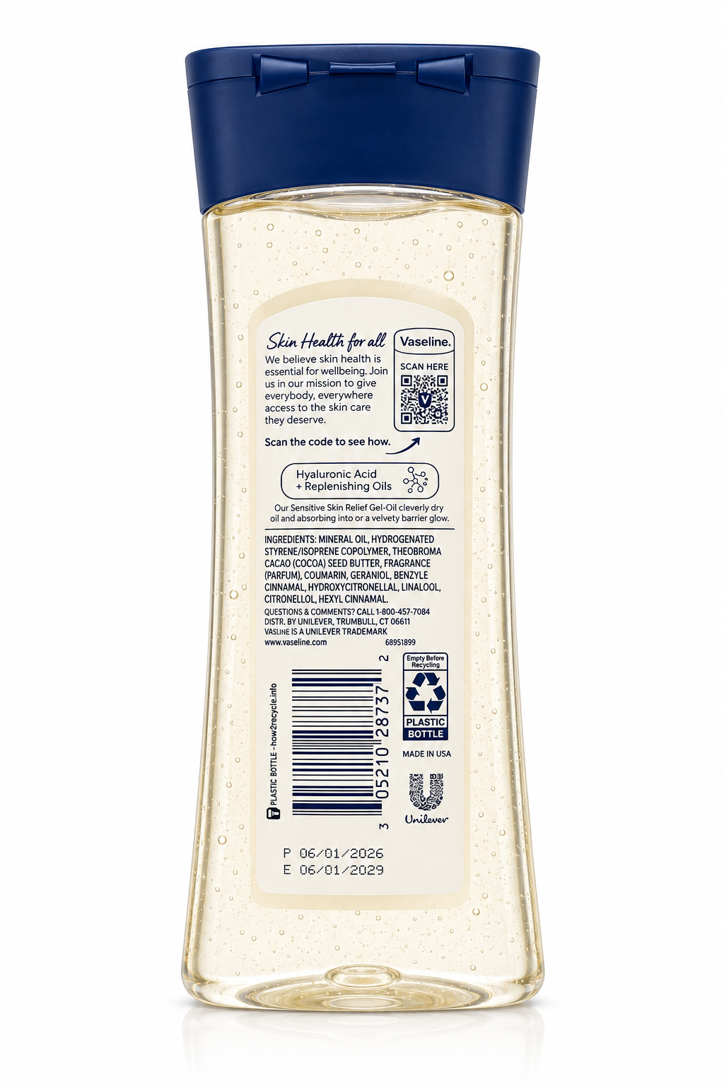 Vaseline sensitive skin body oil 200ml