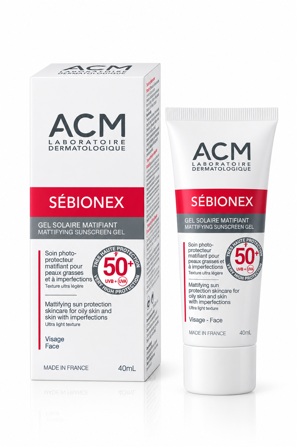 ACM Sebionex جل مطفأ للمعة بمعامل حماية SPF50+ سعة 40 مل