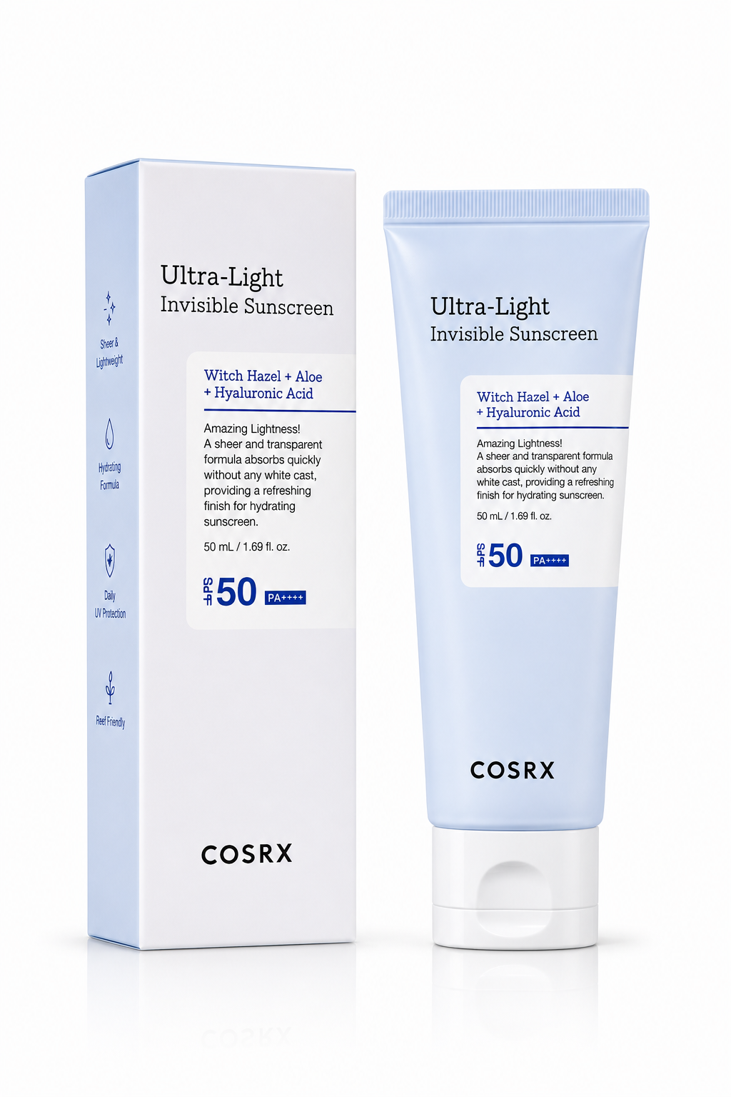 COSRX واقي شمسي خفيف جداً غير مرئي 50 مل (عامل حماية 50)