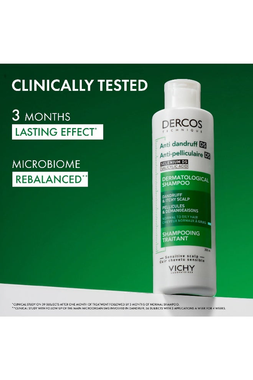 Vichy Dercos Anti-Dandruff Shampoo for Normal to Oily Hair 200ml - alternate view
